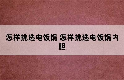 怎样挑选电饭锅 怎样挑选电饭锅内胆